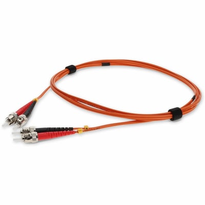 AddOn 2m ST to ST Orange OM1 Duplex OFNP (Plenum-Rated) MMF Fiber Patch Cable