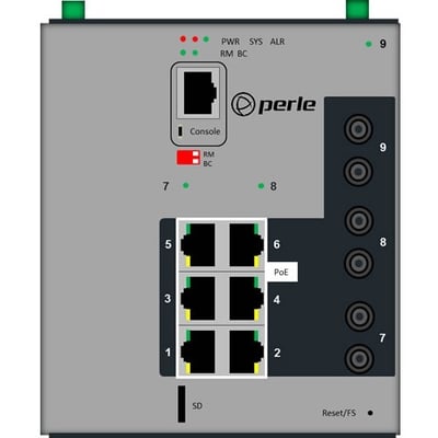 Perle IDS-509G3PP6-T2SD10-MD05 - Industrial Managed Power Over Ethernet Switch