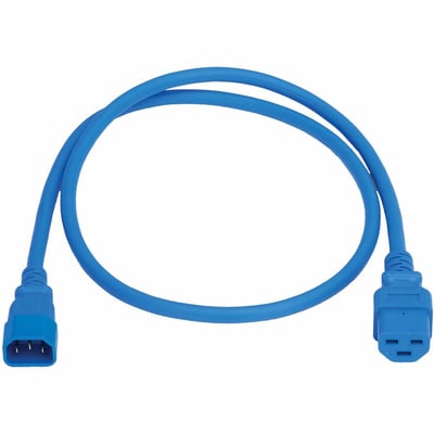 POWER CORD C14 C21 HEAVY-DUTY 15A 250V 14 AWG 2 FT. 0.6 M BLUE