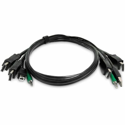 6FT DUAL-DP KVM CABLE - 2X USB 2.0 3.5MM AUDIO TAA