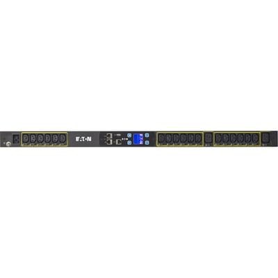 Eaton Metered Input rack PDU, 0U, L6-20P, C20 input, 3.84 kW max, 100-240V, 16A, 10 ft cord, Single-phase, Outlets: (18) C13 Outlet grip, (2) C19 Outlet grip