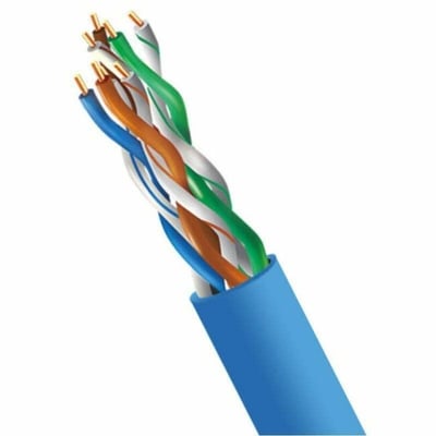 1000FT CAT5E CABLE PLENUM SOLID WIRE NETWORK RJ45 SPOOL BLUE