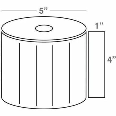 Wasp 4.0" x 1.0" Direct Thermal labels, 4 rolls, 2300 per roll, 5" OD
