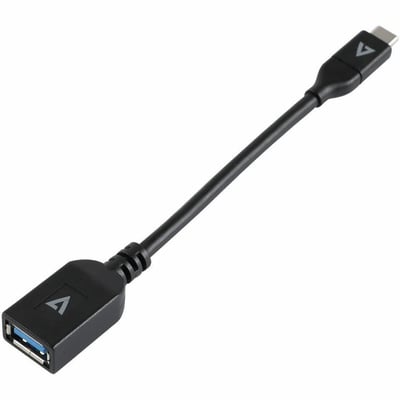 V7 Black USB Cable USB 3.0 A Female to USB-C Male 0.3m 1ft