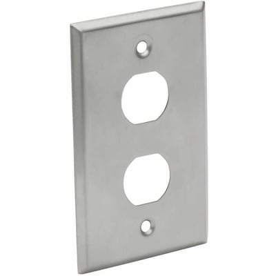 Tripp Lite by Eaton 2-Port Single Gang Faceplate Stainless Steel Industrial Grade IP44 TAA