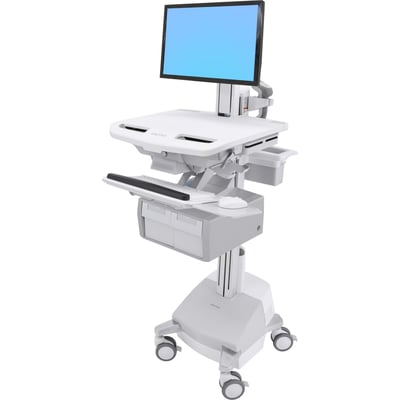 Ergotron StyleView Cart with LCD Pivot, SLA Powered, 2 Tall Drawers (2x1)