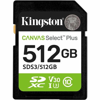 LA 512GB SDXC CANVAS SELECT PLUS GEN3 150MB/S C10 UHS-I U3 V30