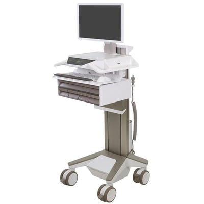 Ergotron CareFit Pro Electric Lift Cart, LiFe Powered, 5 Drawers (4x1+1), US/CA/MX