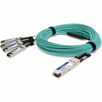 AddOn Cisco&reg; Compatible TAA Compliant 40GBase-AOC QSFP+ to 4xSFP+ Active Optical Cable (850nm, MMF, 25m)