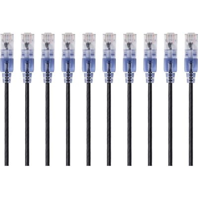 SLIM CAT6A CABLE - 10PK_ 7FT BLACK