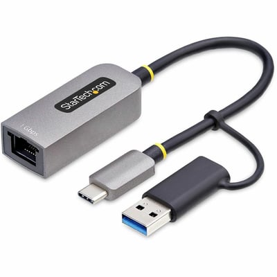 USB-C TO ETHERNET ADAPTER WITH USB-A DONGLE 6IN 15CM CABLE