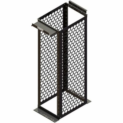 Ortronics MM20 Channel Rack, 30" deep, 7 ft, 45 RU, Square Hole Rails, Black