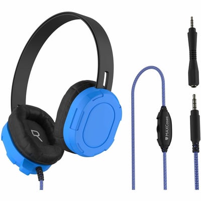 MAX HEADPHONE-X W/BRAIDED CABLE, INLINE VOLUME CONTROL AND BUILT-IN MICROPHONE