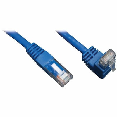 Tripp Lite by Eaton Up-Angle Cat6 Gigabit Molded UTP Ethernet Cable (RJ45 Right-Angle Up M to RJ45 M) Blue 3 ft. (0.91 m)