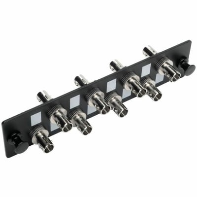 Tripp Lite by Eaton High-Density Fiber Adapter Panel (MMF/SMF) 8 ST Simplex Connectors Black