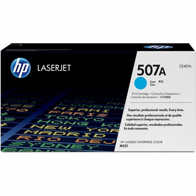 HP 507A (CE401A) Original Laser Toner Cartridge - Single Pack - Cyan - 1 Each