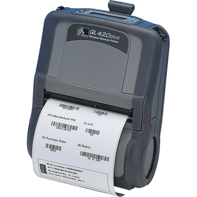 Zebra QL 420Plus Direct Thermal Printer - Monochrome - Portable - Label Print - USB - Serial - Bluetooth - Battery Included