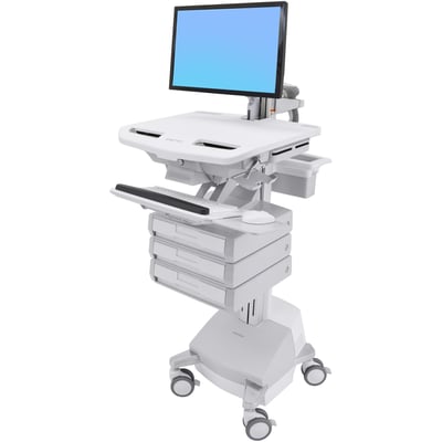 Ergotron StyleView Cart with LCD Pivot, SLA Powered, 3 Drawers (1x3)