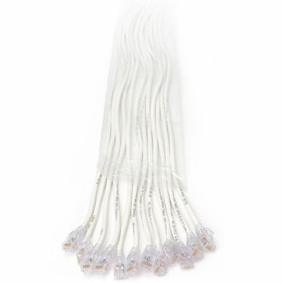 Ortronics EZ Patch Flat Pack Clarity CAT6 7FT, 12 Pack, White
