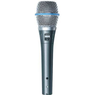 Shure Beta 87A Wired Condenser Microphone - Satin Nickel, Metallic Blue