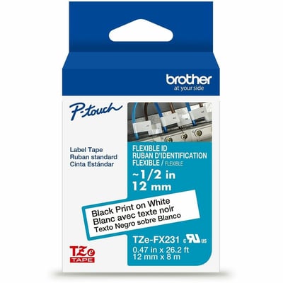 BLACK/WHITE FLEXIBLE ID 12MM