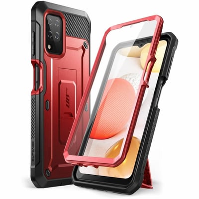 GALAXY A12 UNICORN BEETLE PRO RUGGED HOLSTER CASE-METALLIC RED