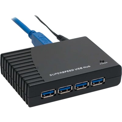 SYBA Multimedia 4 Port USB 3.0 Hub with Power Adapter