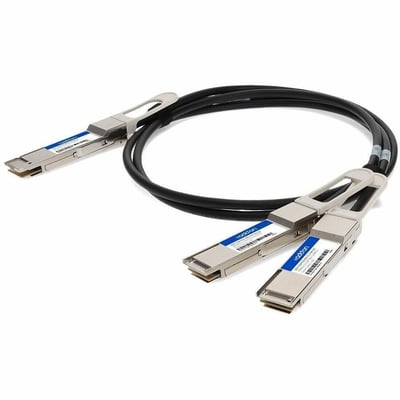 AddOn Cisco® QDD-2QSFP28-400-CU2-5M Compatible TAA Compliant 200GBase-CU QSFP-DD 200G to 2xQSFP28 100G NRZ Direct Attach Cable (Passive Twinax, 2.5m)