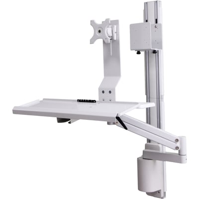 CTA Digital All-in-One Wall-Mounted PC Workstation with PC Cradle, VESA Mount, and Keyboard Tray