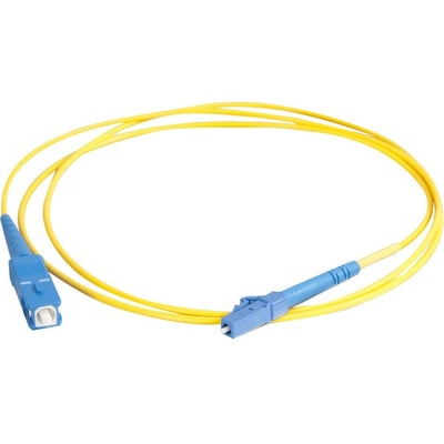 C2G 49.2ft (15m) LC-SC 9/125 OS2 Simplex Single-Mode PVC Fiber Optic Cable - Yellow