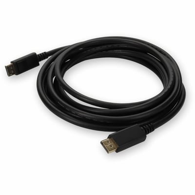 AddOn 10m DisplayPort 1.4 Male to DisplayPort 1.4 Male Black Cable For Resolution Up to 7680x4320 (8K UHD)