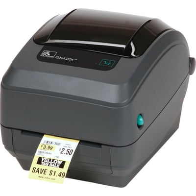 Zebra GK420t Desktop Direct Thermal/Thermal Transfer Printer - Monochrome - Label Print - Fast Ethernet - USB