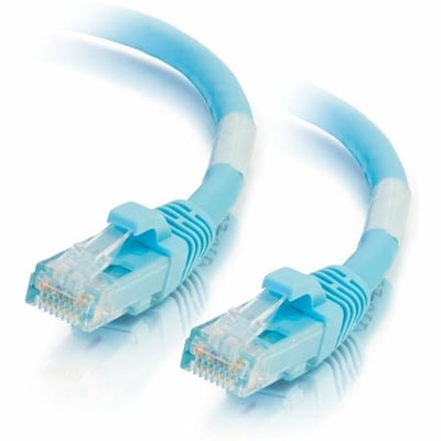 C2G 10ft Cat6a Snagless Unshielded (UTP) Ethernet Cable - Cat6a Network Patch Cable - PoE - Aqua
