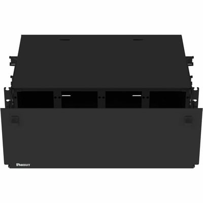 Panduit Opticom Rack Mount Enclosure, Black, 4 RU, 16 FAP/Cassette Slots