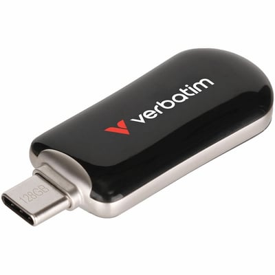 VERBATIM 128GB PLECTRA USB-C FLASH DRIVE BLACK