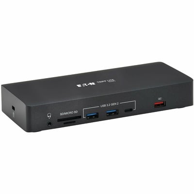 Tripp Lite by Eaton Safe-IT USB-C Dock Triple Display - 4K 60 Hz HDMI/DisplayPort VGA USB 3.2 Gen 2 USB Hub Gigabit Ethernet 100W PD Charging Antibacterial