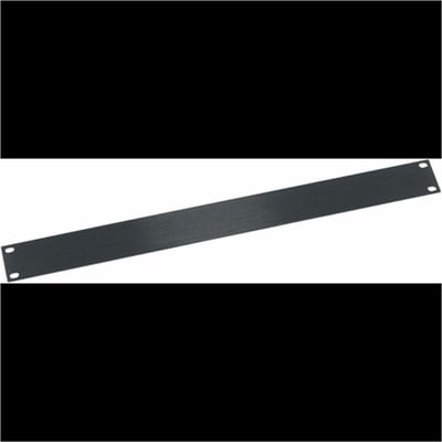 1 RU FLAT BLANK RACK PANEL, BLACK BRUSHED AND ANODIZED ALUMINUM