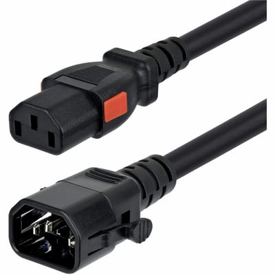 6FT HEAVY DUTY POWER CORD TAA LOCKING C14 TO C13 EXTENSION CORD