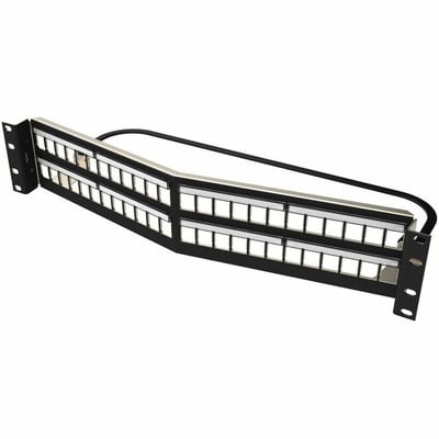 Ortronics Clarity 48-Port 2RU Shielded High Density Jack Unloaded Angled Panel Black