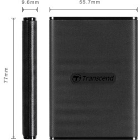 Transcend ESD270C 250 GB Portable Solid State Drive - External - Black - Thumbnail 2