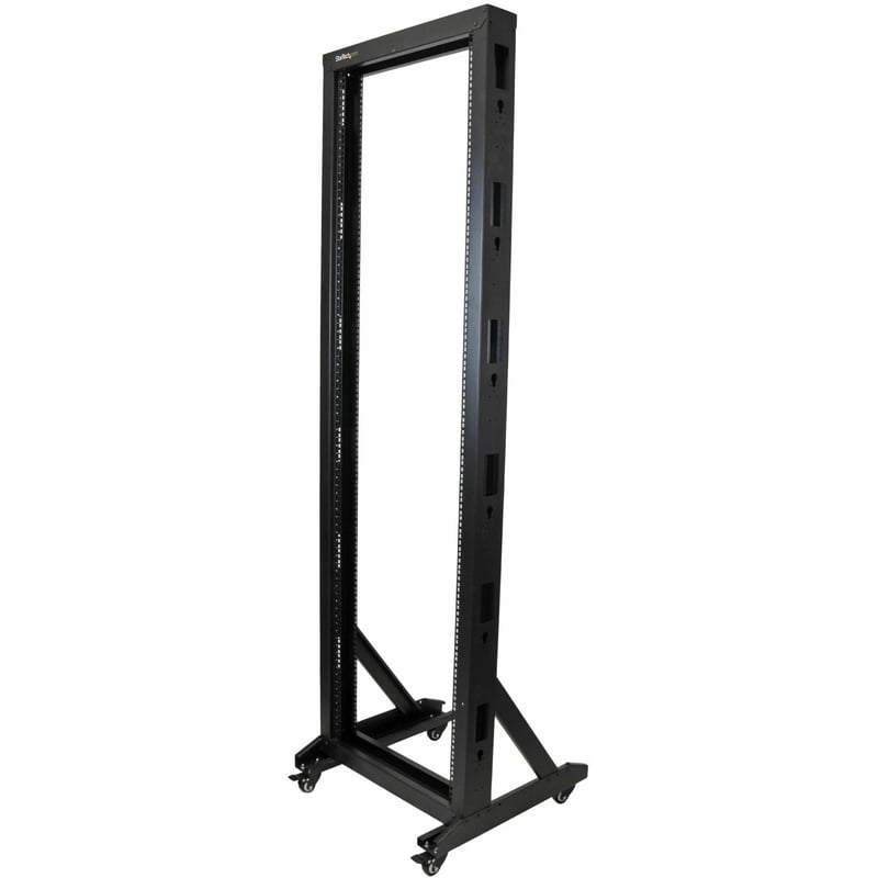 StarTech.com 2-Post 42U Mobile Open Frame Server Rack, Two Post 19in Network Rack with Casters, Rolling Open Rack for AV/Data/IT Equipment - Thumbnail 1