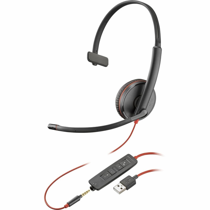KIT POLY BLACKWIRE 3215 USB-A H ON-EAR MONO HEADSET - WIRED - USB-A