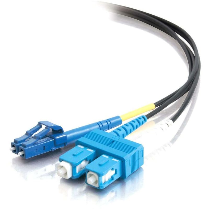 C2G-3m LC-SC 9/125 OS1 Duplex Singlemode Fiber Optic Cable (Plenum-Rated) - Black - Thumbnail 1