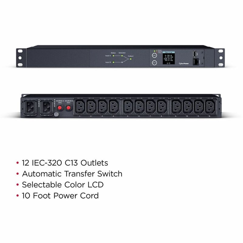 CyberPower Switched ATS PDU PDU24004 12-Outlets PDU - Thumbnail 2