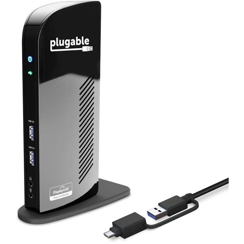 Plugable Laptop Docking Station Dual Monitor for USB-C or USB 3.0 - Thumbnail 1