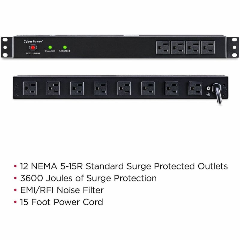 CyberPower RKBS15S4F8R Rackbar 12 - Outlet Surge with 3600 J - Thumbnail 2