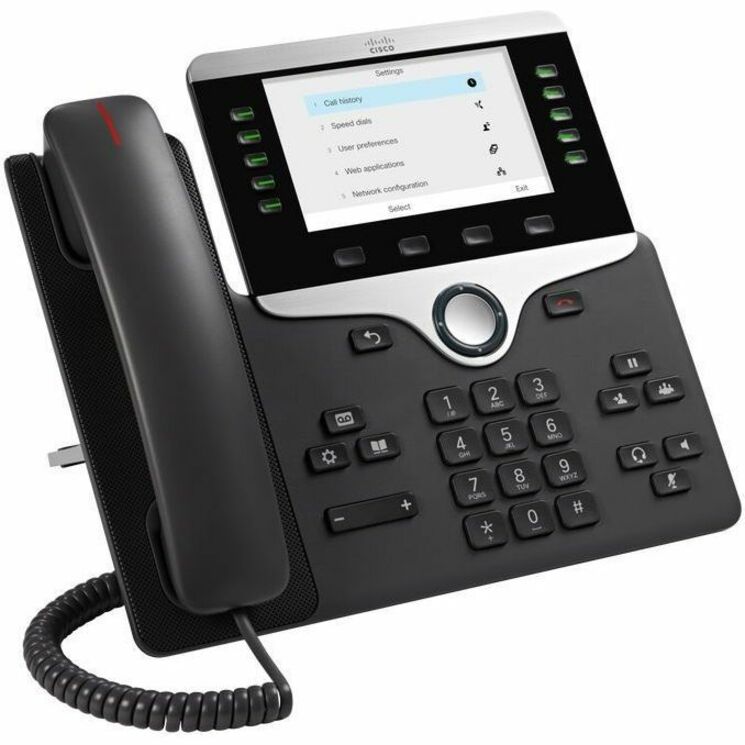 Cisco 8841 IP Phone - Corded - Corded/Cordless - Bluetooth, Wi-Fi - Thumbnail 2