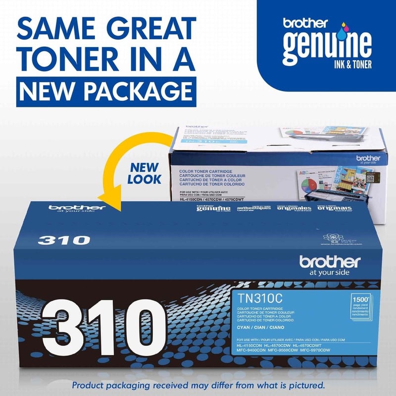 Brother Genuine TN310C Cyan Toner Cartridge - Thumbnail 3