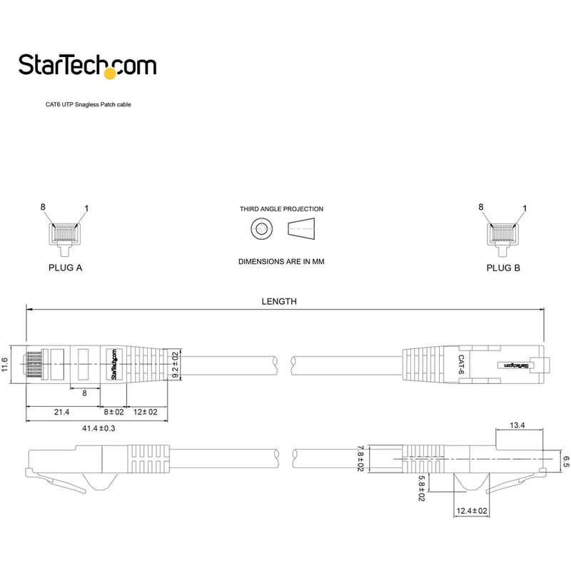 StarTech.com 35ft CAT6 Ethernet Cable - Black Snagless Gigabit - 100W PoE UTP 650MHz Category 6 Patch Cord UL Certified Wiring/TIA