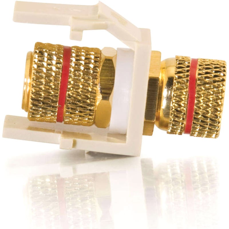 C2G Snap-In Red Banana Jack F/F Keystone Insert Module - Ivory - Thumbnail 3